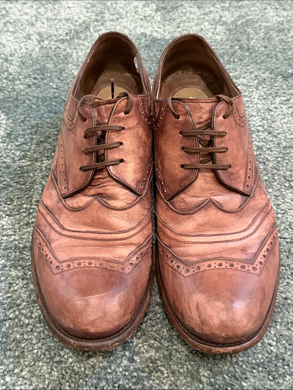 Dolce & Gabbana Men's Classic Brown Leather Wingtip Oxfords